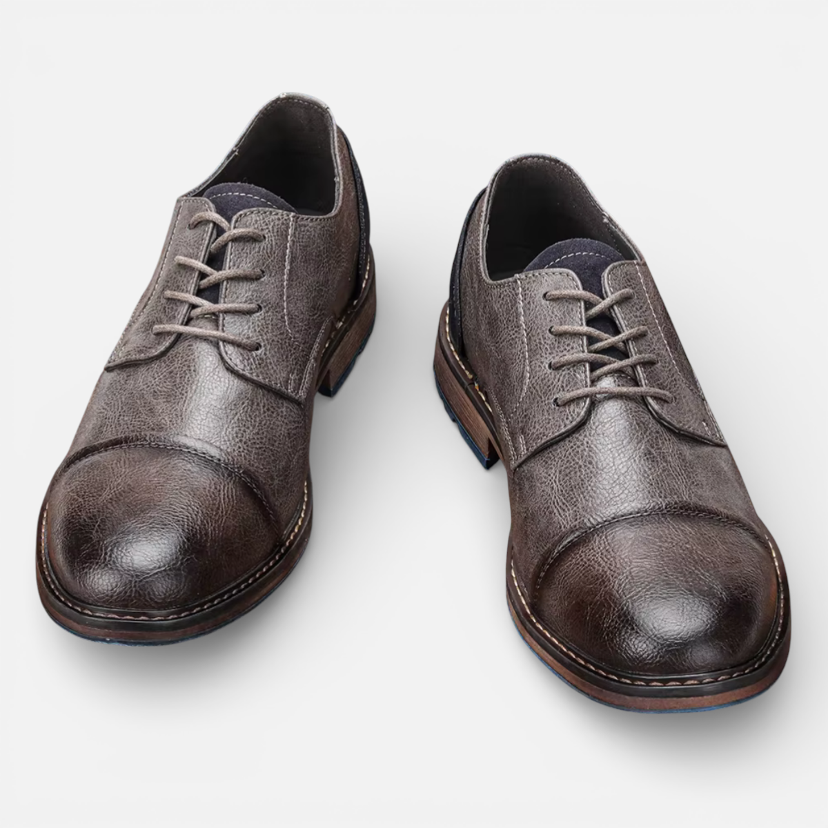 Presvell l Men’s Leather Derby Shoes - Lace Up Formal Shoes