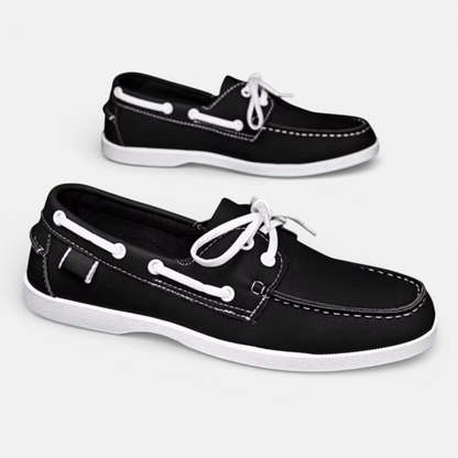 Presvell | Men’s Leather Boat Shoes - Slip On Casual Shoes