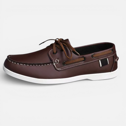 Presvell | Men’s Leather Boat Shoes - Slip On Casual Shoes