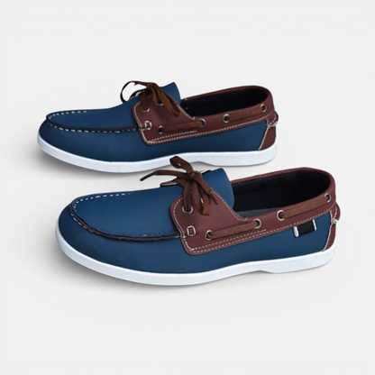 Presvell | Men’s Leather Boat Shoes - Slip On Casual Shoes