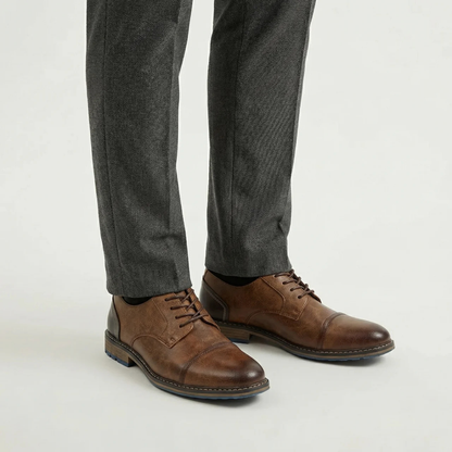Presvell l Men’s Leather Derby Shoes - Lace Up Formal Shoes