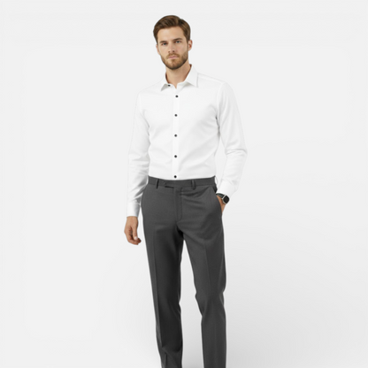 Presvell | Men’s Classic Dress Shirt - Stretch Fabric Formal Fit