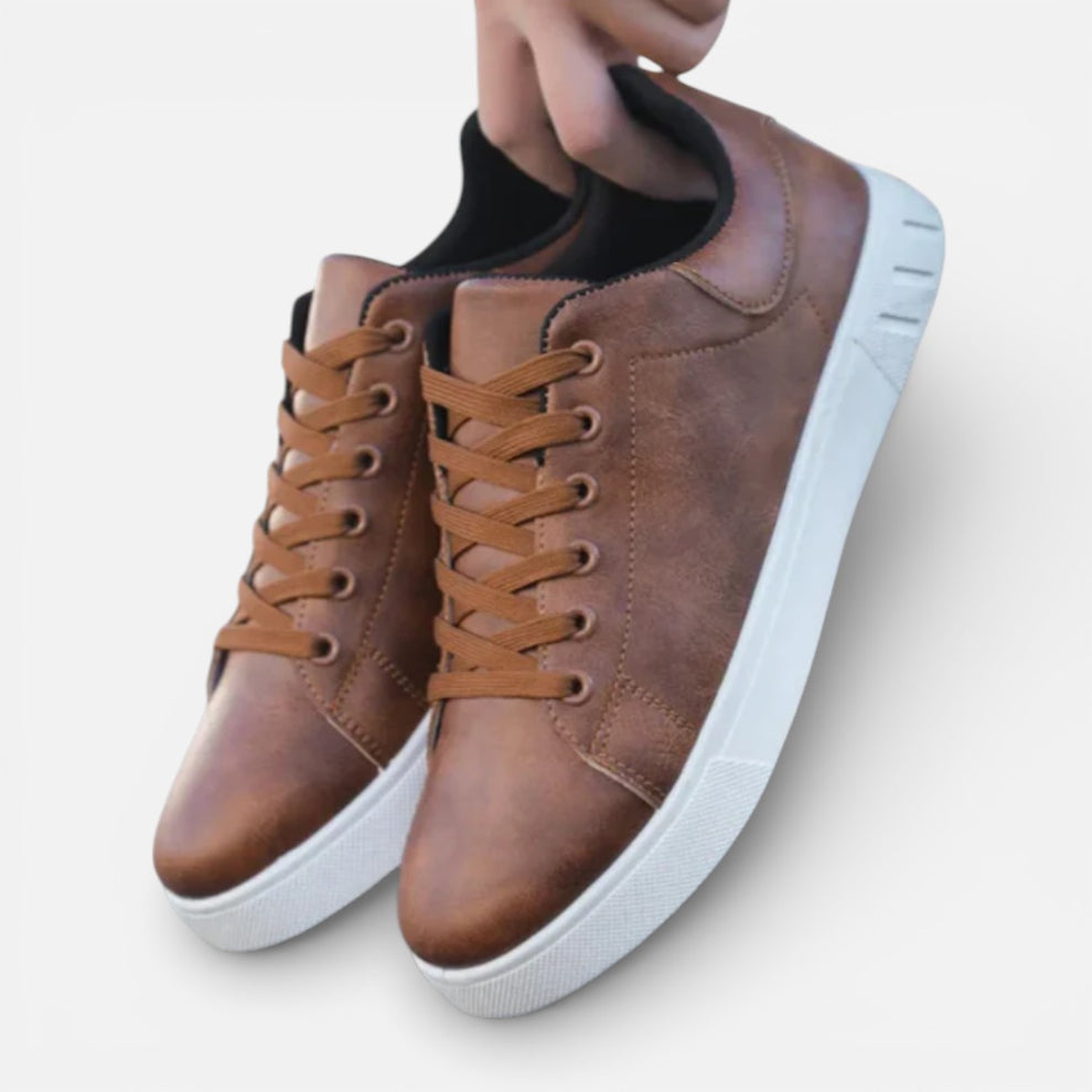 Presvell | Men’s Leather Sneakers - Durable Everyday Comfort