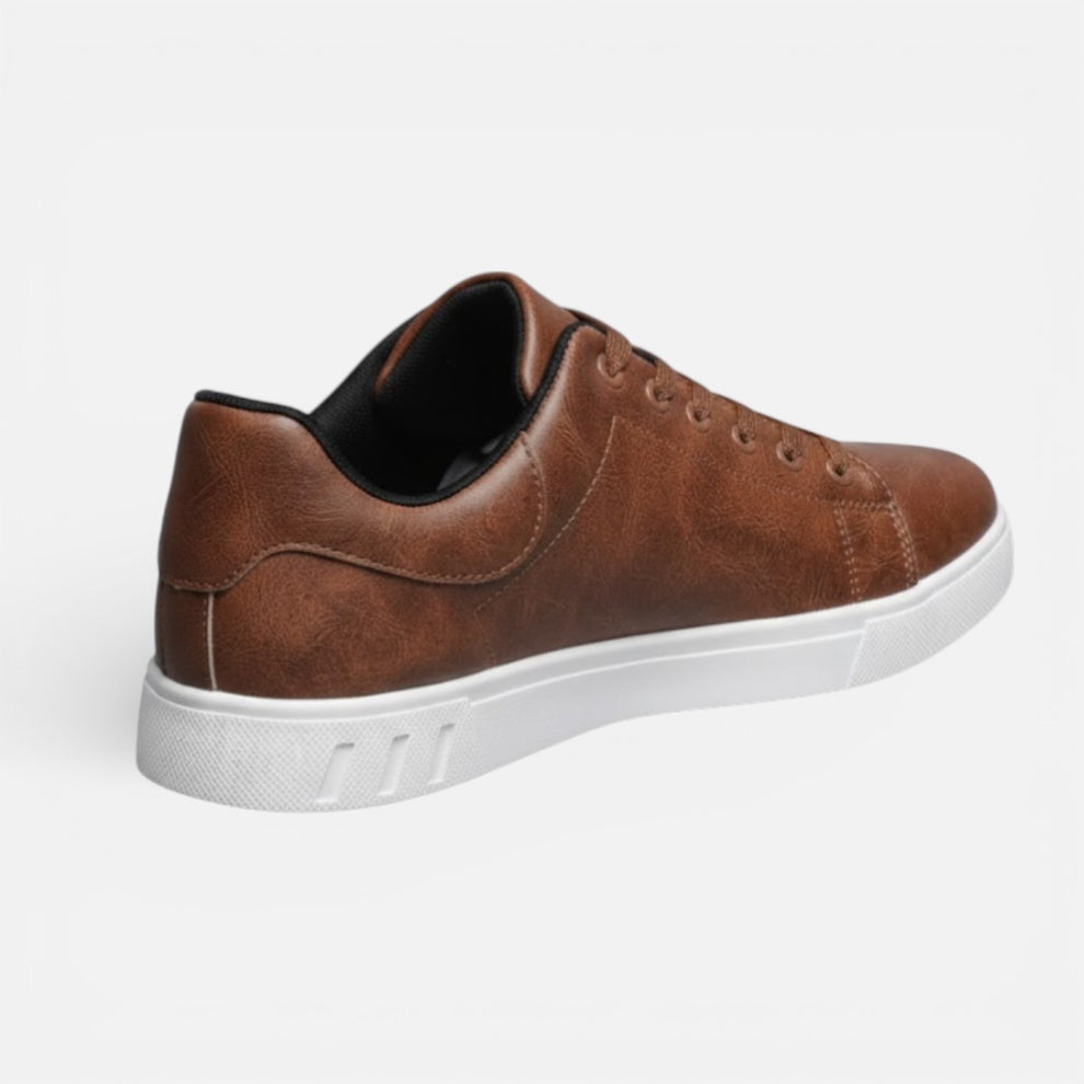 Presvell | Men’s Leather Sneakers - Durable Everyday Comfort