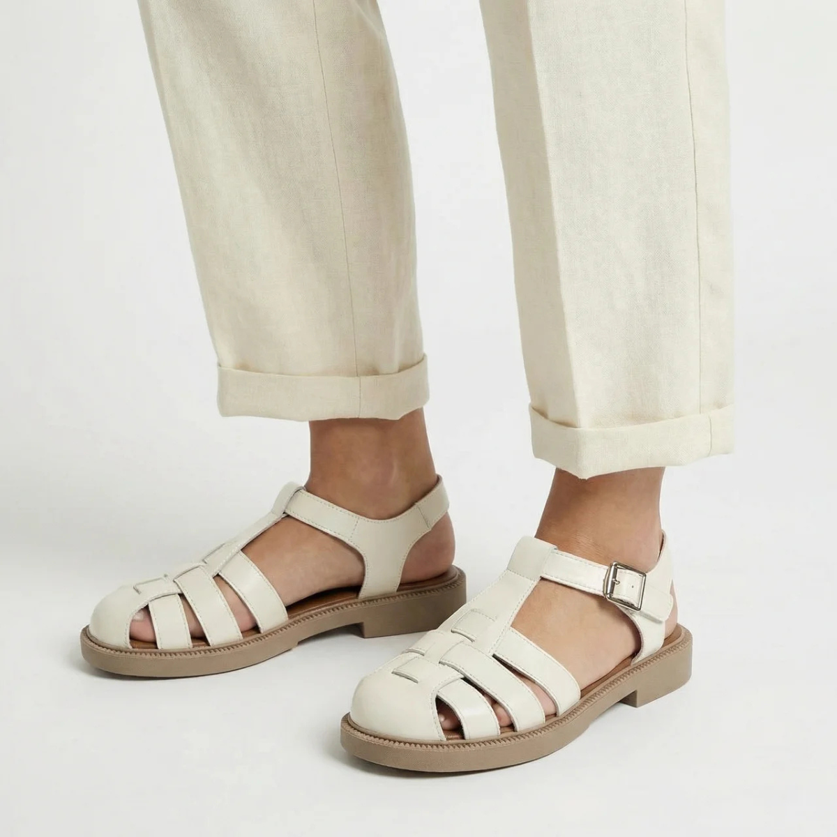 Presvell | Women’s Leather Fisherman Sandals - Comfortable Summer Shoes