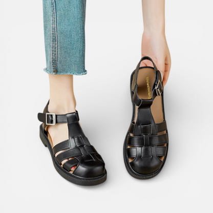 Presvell | Women’s Leather Fisherman Sandals - Comfortable Summer Shoes