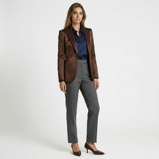 Presvell | Women’s Leather Kitten Heels - Pointed Toe Formal Shoes