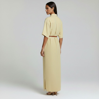 Presvell | Women’s Linen Midi Dress - Lightweight Summer Wear