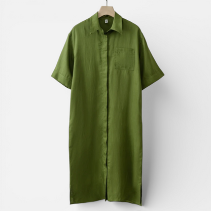 Presvell | Women’s Linen Midi Dress - Lightweight Summer Wear