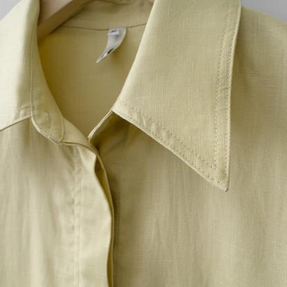 Presvell | Women’s Linen Midi Dress - Lightweight Summer Wear