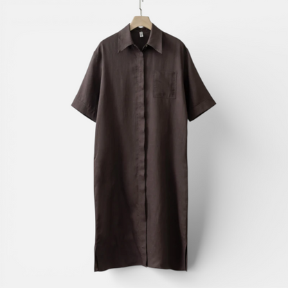 Presvell | Women’s Linen Midi Dress - Lightweight Summer Wear