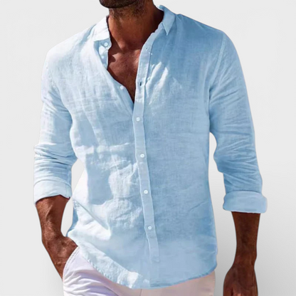 Presvell | Men’s Linen Shirt - Lightweight Summer Smart Casual