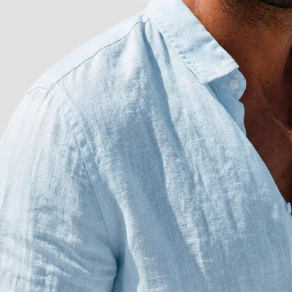 Presvell | Men’s Linen Shirt - Lightweight Summer Smart Casual