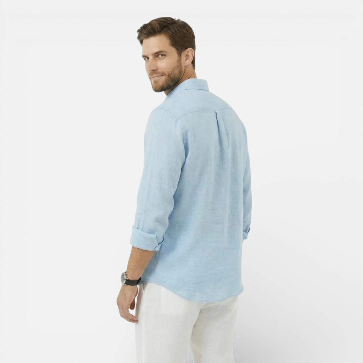 Presvell | Men’s Linen Shirt - Lightweight Summer Smart Casual