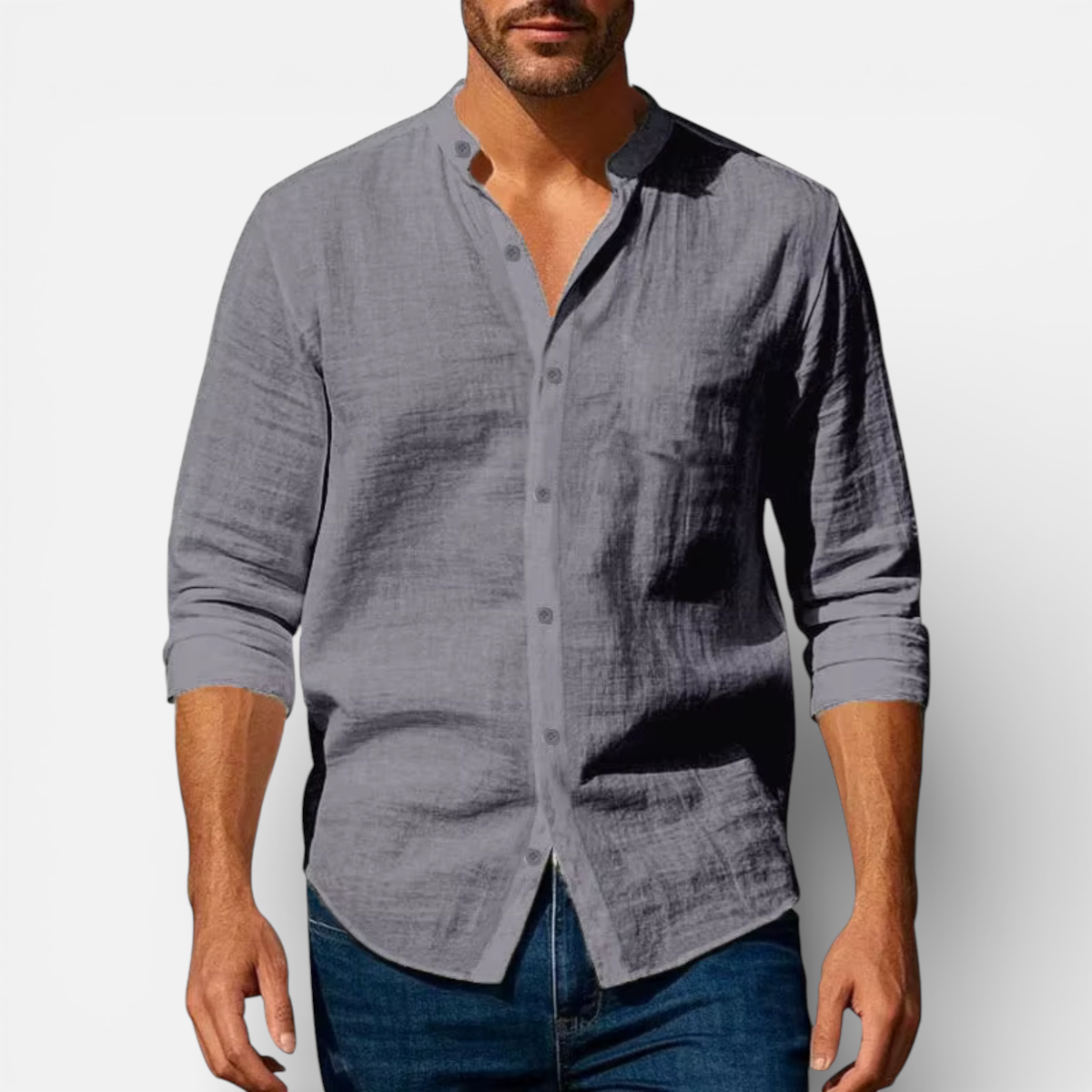 Presvell | Men’s Linen Shirt - Lightweight Summer Casual Wear