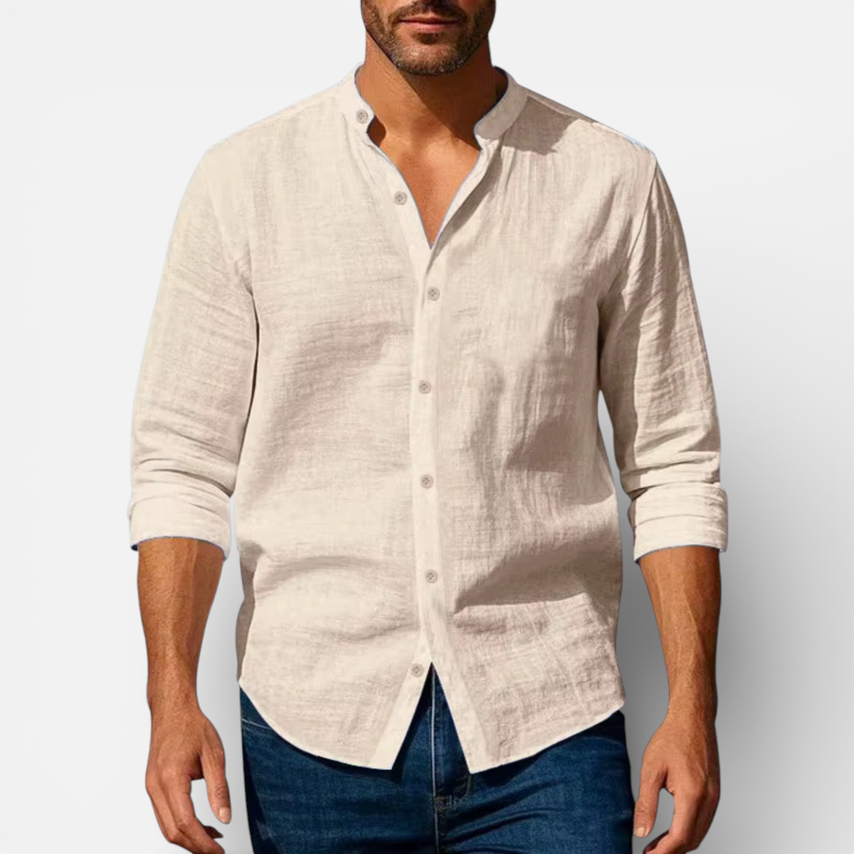 Presvell | Men’s Linen Shirt - Lightweight Summer Casual Wear