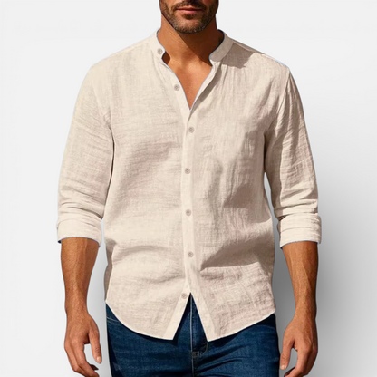 Presvell | Men’s Linen Shirt - Lightweight Summer Casual Wear