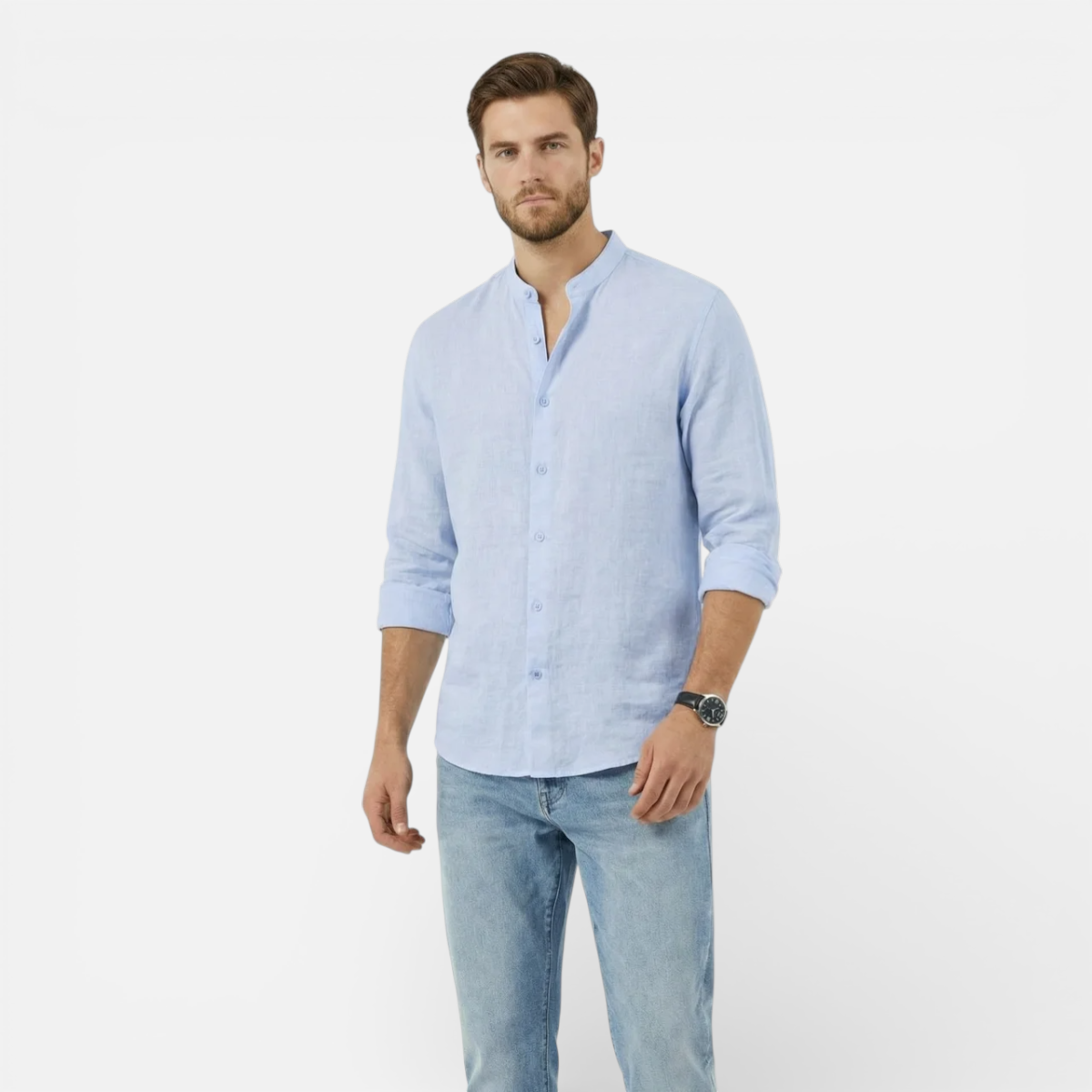 Presvell | Men’s Linen Shirt - Lightweight Summer Casual Wear