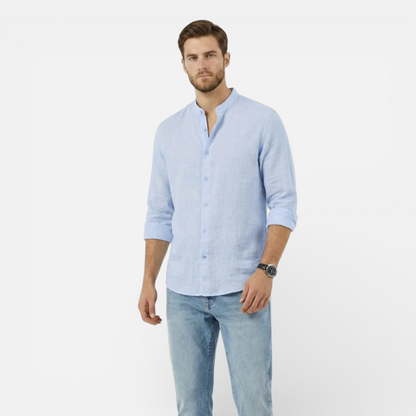 Presvell | Men’s Linen Shirt - Lightweight Summer Casual Wear