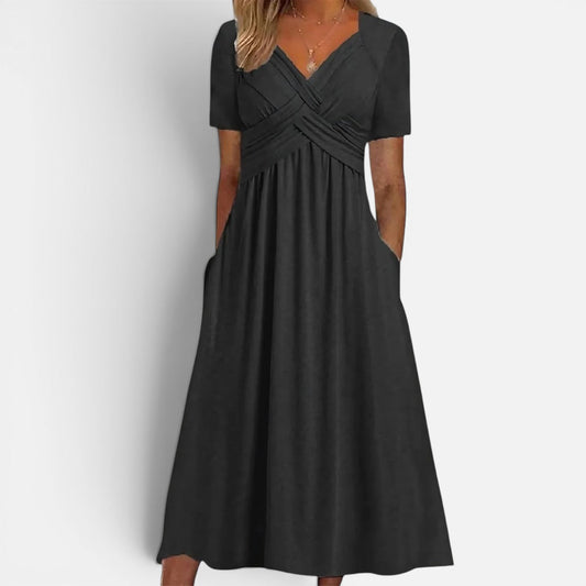 Presvell | Women's Midi Dress With Tummy Control