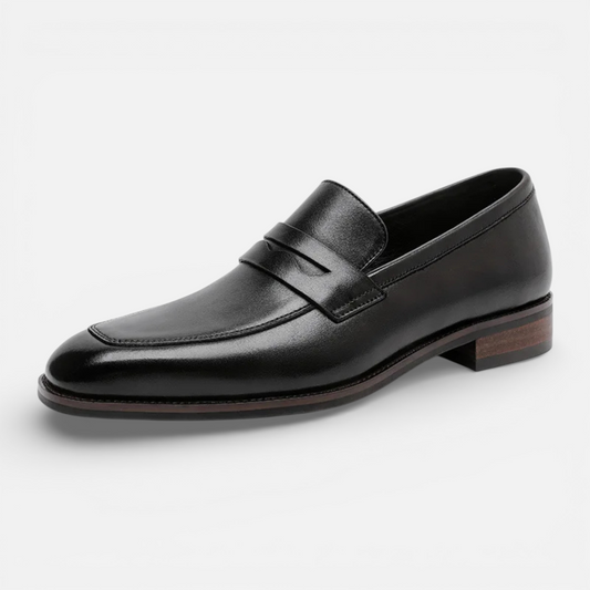 Presvell | Men’s Leather Penny Loafers - Slip On Formal Shoes