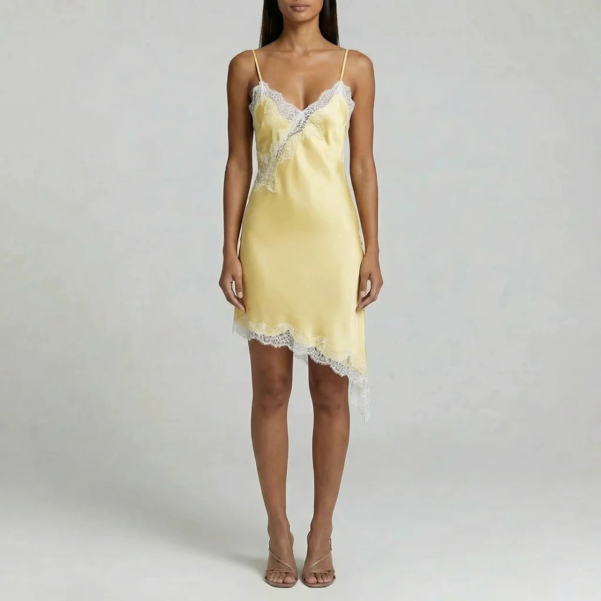 Presvell | Women’s Satin Slip Dress Midi - Elegant Evening Wear