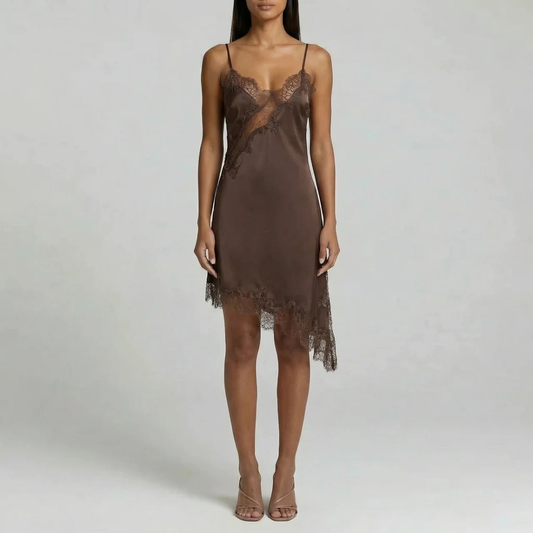 Presvell | Women’s Satin Slip Dress Midi - Elegant Evening Wear