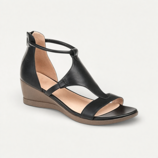 Presvell | Women’s Comfortable Wedge Sandals - Leather Summer Shoes