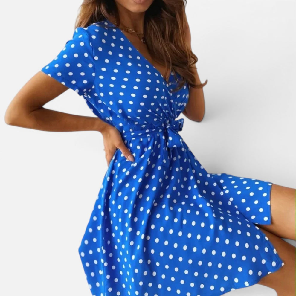 Presvell | Women’s Elegant Polka Dot Dress – Comfortable Lightweight Fit